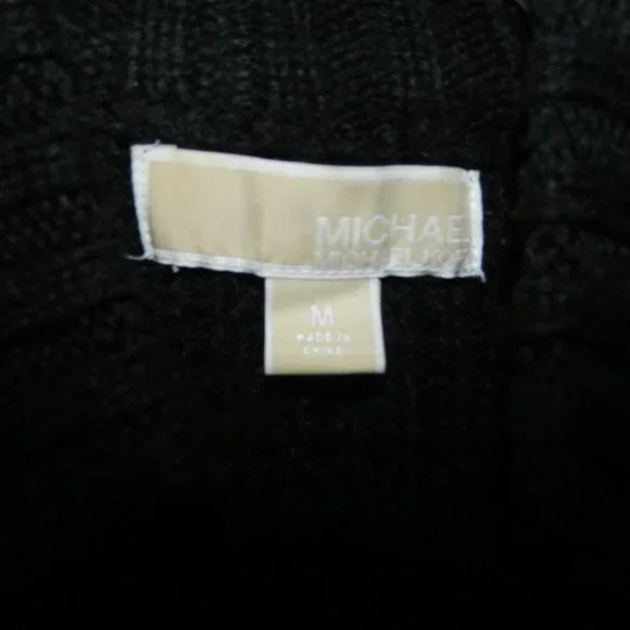 Michael Kors Chunky Waffle Knit Sweater Gold Clasp Size M - Picture 3 of 5